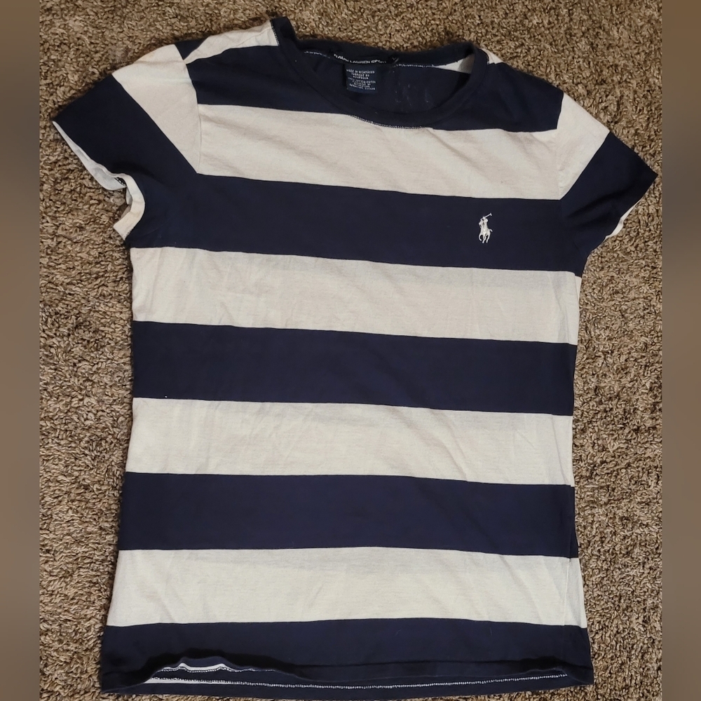 Navy and White Striped T-Shirt